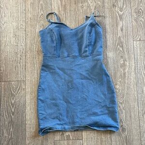 Blue Denim Spaghetti Strap Dress